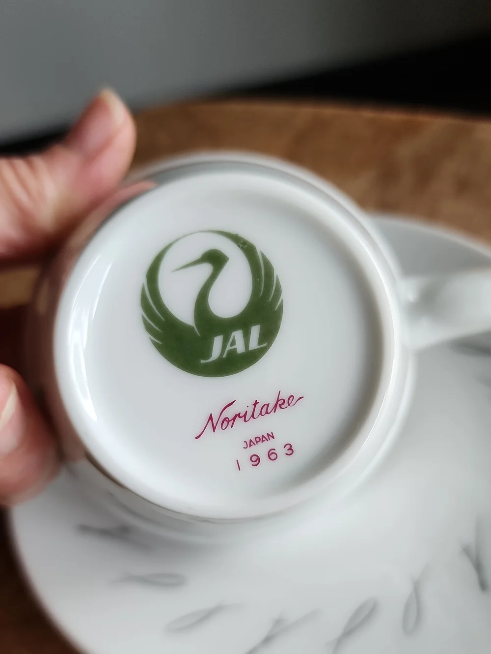 VINTAGE NORITAKE JAPAN AIRLINES (JAL) CUP & SAUCER